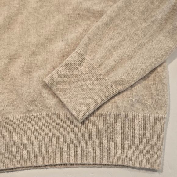 Vince Cashmere Blend Heathered Beige Classic Crewneck Sweater - Size Medium - Picture 5 of 6